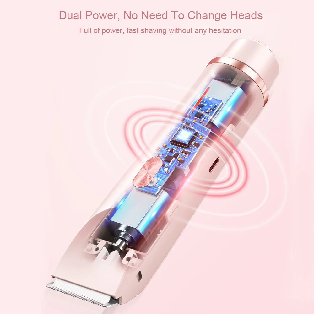 Electric Shaver for Women Portable Mini Rechargeable Epilator Female Painless Electric Razor Women's Dual Head Bikini Trimmer - Image 9